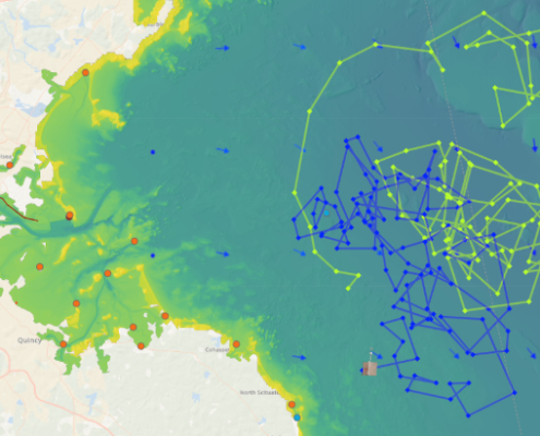 A map from the new marine debris visualization interface