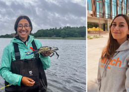 MA Sea Grant Graduate Research Fellows Neida Villanueva Galarza and Bridgett Hunt